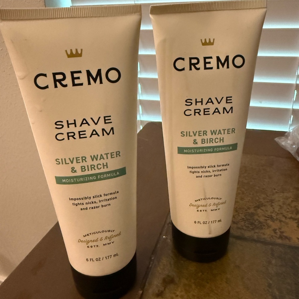 2 Cremo Silver Water & Birch Shave Cream 6oz